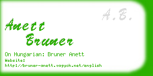 anett bruner business card